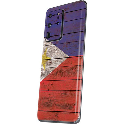 Philippines Flag Dark Wood Galaxy S20 Ultra 5G Skin